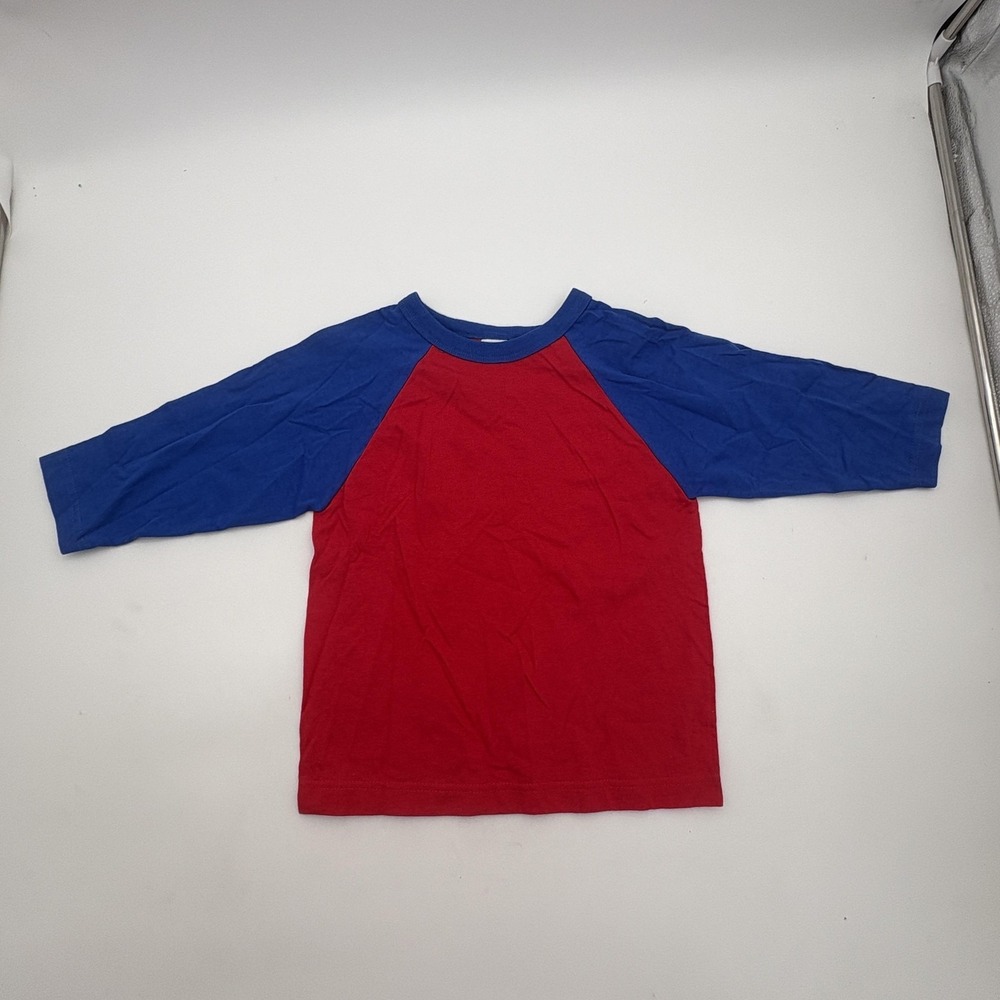 Pokemon Shirt Kids 5-6 Red Blue Baseball Raglan 3/4 Sleeve Colorblock Tee Top‎